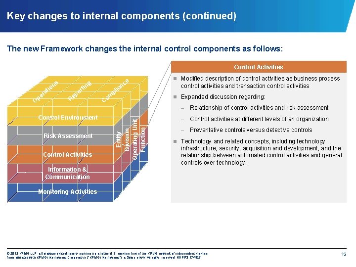 Key changes to internal components (continued) The new Framework changes the internal control components