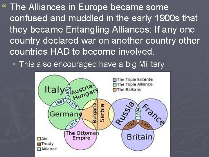 } The Alliances in Europe became some confused and muddled in the early 1900