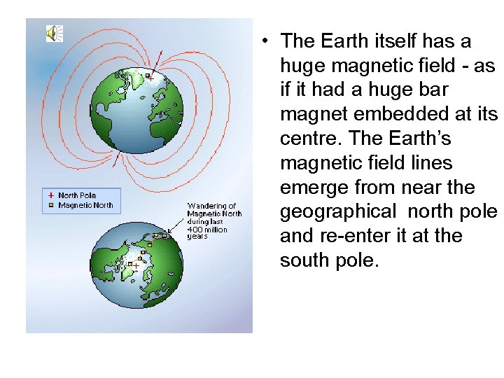  • The Earth itself has a huge magnetic field - as if it