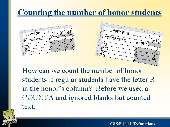 Counting the number of honor students How can we count the number of honor Counting the number of honor students How can we count the number of honor