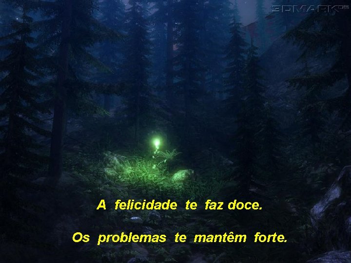 A felicidade te faz doce. Os problemas te mantêm forte. 