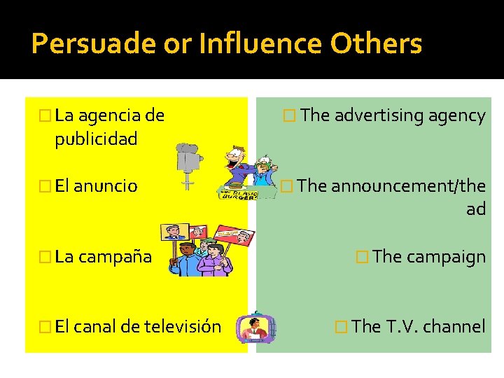 Persuade or Influence Others � La agencia de � The advertising agency � El
