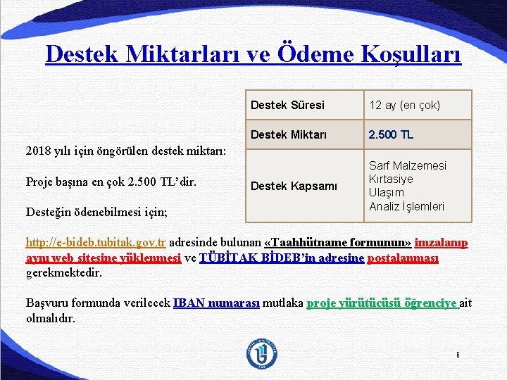 Destek Miktarları ve Ödeme Koşulları Destek Süresi 12 ay (en çok) Destek Miktarı 2.