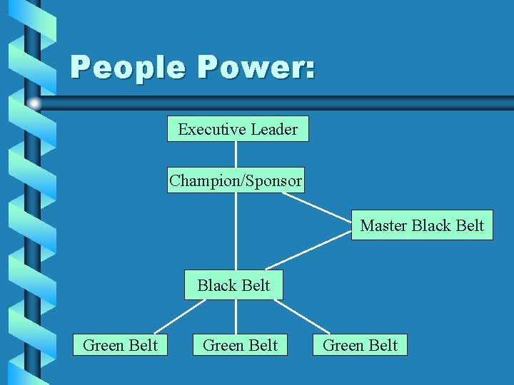 People Power: Executive Leader Champion/Sponsor Master Black Belt Green Belt 