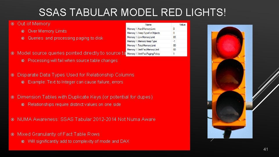 SSAS TABULAR MODEL RED LIGHTS! Out of Memory Over Memory Limits Queries and processing