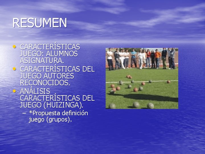 RESUMEN • CARACTERÍSTICAS • • JUEGO: ALUMNOS ASIGNATURA. CARACTERÍSTICAS DEL JUEGO AUTORES RECONOCIDOS. ANÁLISIS RESUMEN • CARACTERÍSTICAS • • JUEGO: ALUMNOS ASIGNATURA. CARACTERÍSTICAS DEL JUEGO AUTORES RECONOCIDOS. ANÁLISIS