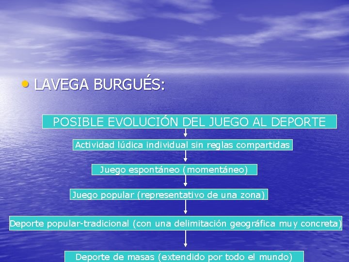  • LAVEGA BURGUÉS: POSIBLE EVOLUCIÓN DEL JUEGO AL DEPORTE Actividad lúdica individual sin