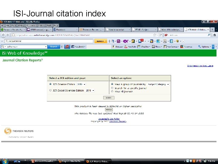 ISI-Journal citation index 