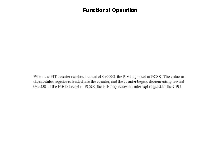 Functional Operation 