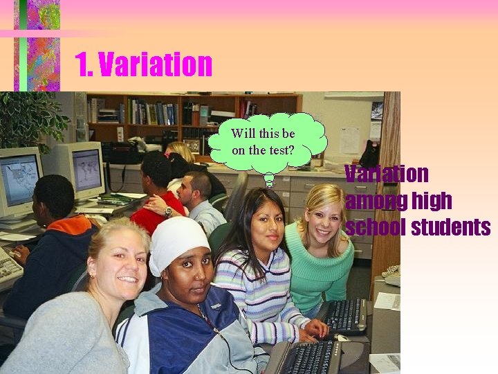 1. Variation Will this be on the test? Variation among high school students 