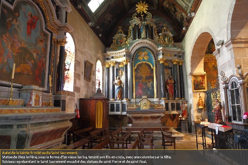 Autel de la Sainte Trinité ou du Saint Sacrement. Statue de Dieu le Père,