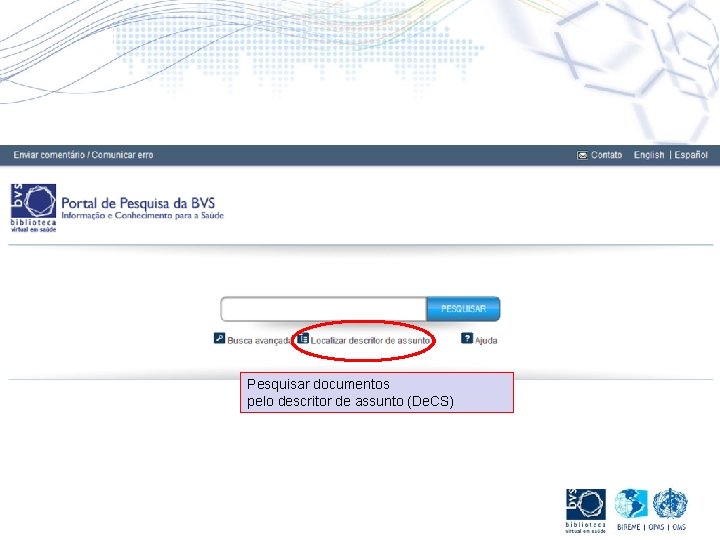 Pesquisar documentos pelo descritor de assunto (De. CS) 