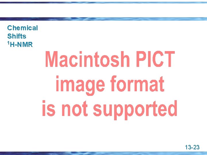 Chemical Shifts 1 H-NMR 13 -23 