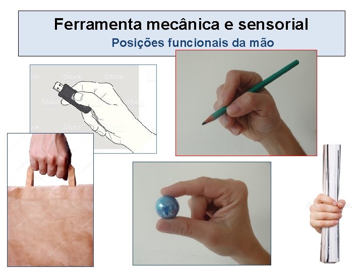 Ferramenta mecânica e sensorial Posições funcionais da mão 
