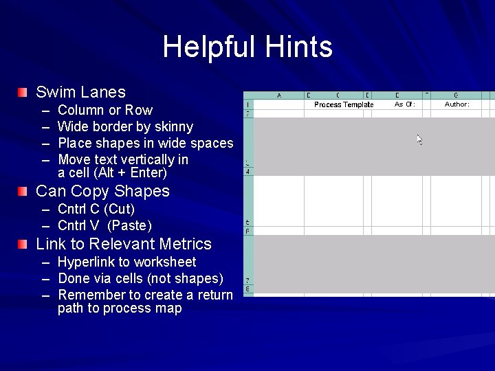 Helpful Hints Swim Lanes – – Column or Row Wide border by skinny Place