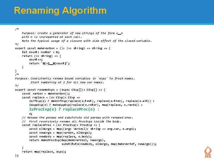 Renaming Algorithm /* Purpose: create a generator of new strings of the form v