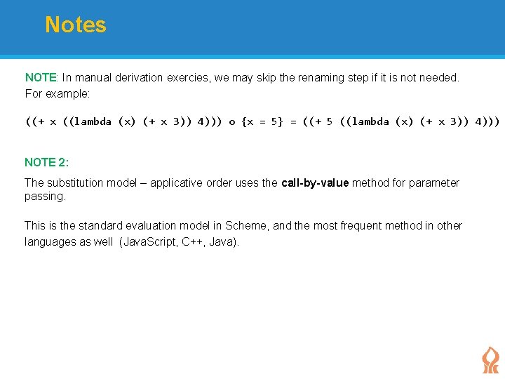 Notes NOTE: In manual derivation exercies, we may skip the renaming step if it