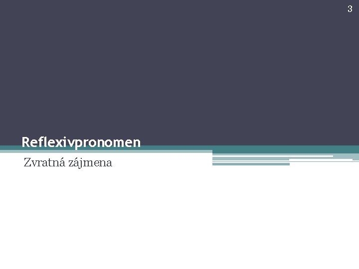 3 Reflexivpronomen Zvratná zájmena 