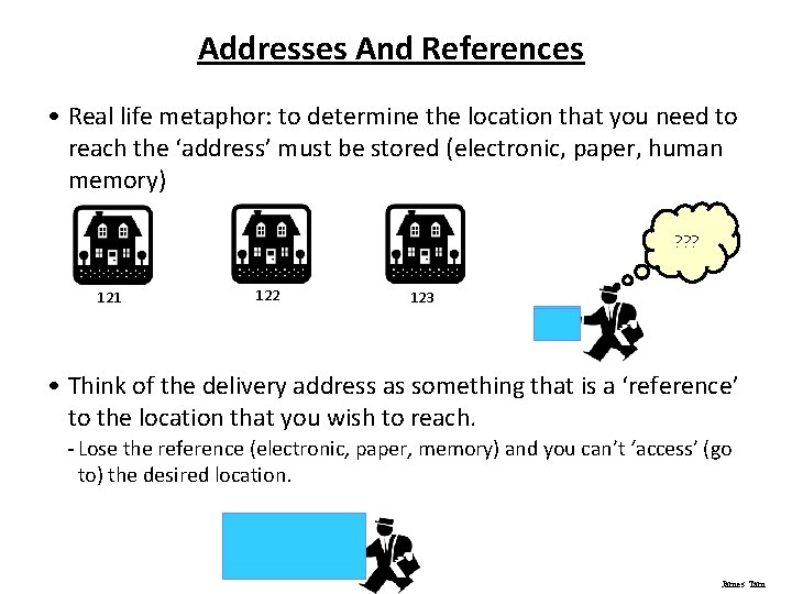 Addresses And References • Real life metaphor: to determine the location that you need