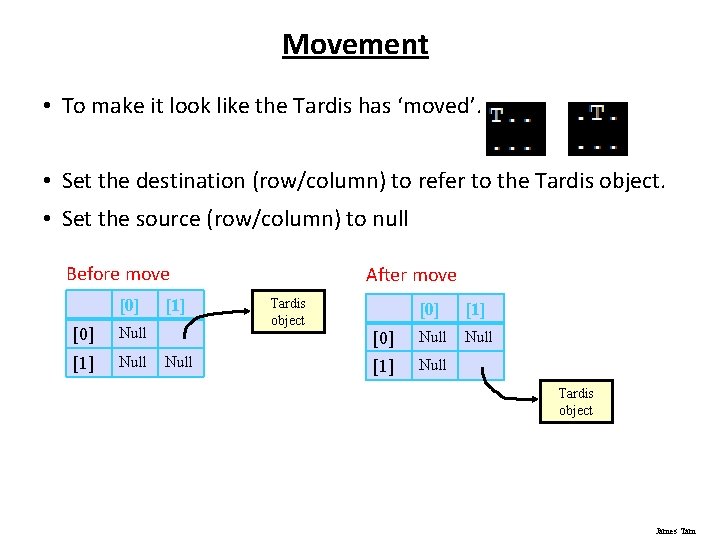 Movement • To make it look like the Tardis has ‘moved’. • Set the