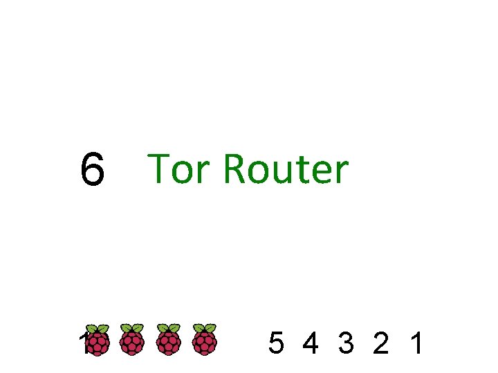 6 Tor Router 10 9 8 7 5 4 3 2 1 