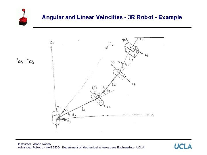 Angular and Linear Velocities - 3 R Robot - Example Instructor: Jacob Rosen Advanced