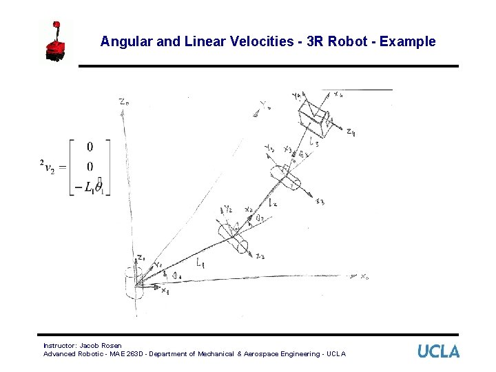 Angular and Linear Velocities - 3 R Robot - Example Instructor: Jacob Rosen Advanced