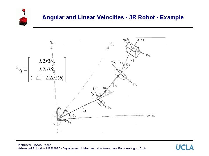 Angular and Linear Velocities - 3 R Robot - Example Instructor: Jacob Rosen Advanced