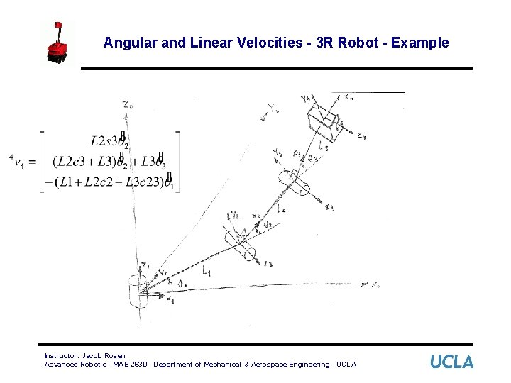 Angular and Linear Velocities - 3 R Robot - Example Instructor: Jacob Rosen Advanced