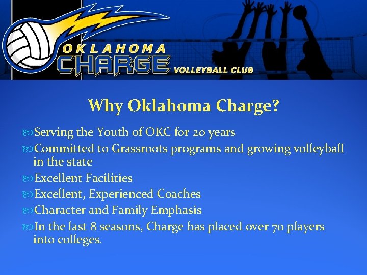 Why Oklahoma Charge? Serving the Youth of OKC for 20 years Committed to Grassroots