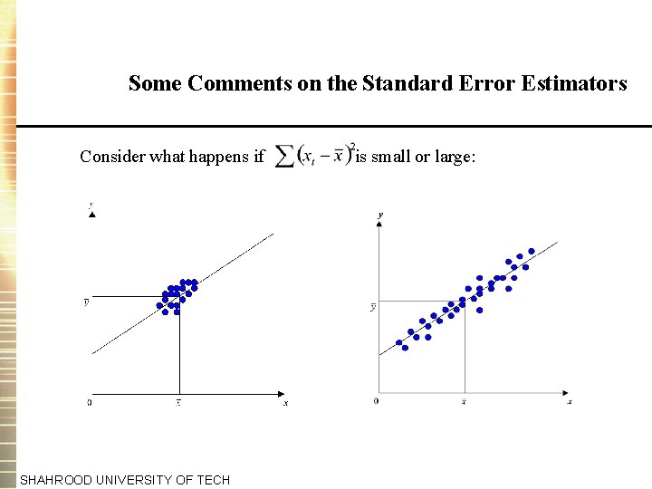 Some Comments on the Standard Error Estimators Consider what happens if SHAHROOD UNIVERSITY OF