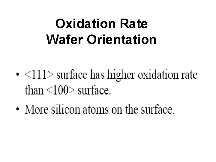 Oxidation Rate Wafer Orientation 