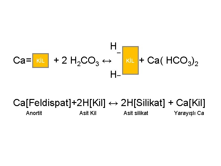  H_ KİL Ca= + 2 H 2 CO 3 ↔ + Ca( HCO