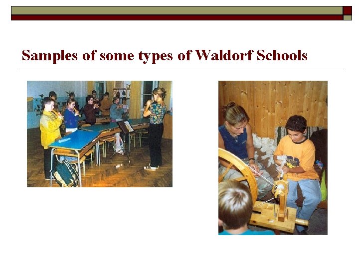 Samples of some types of Waldorf Schools 