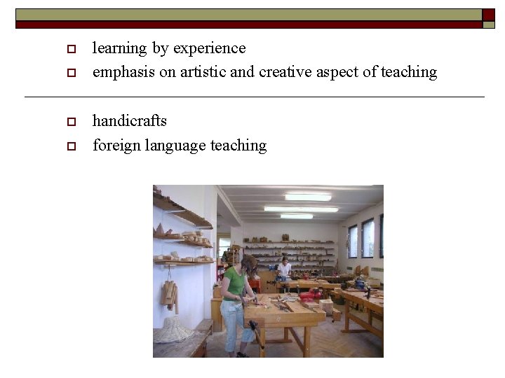  learning by experience emphasis on artistic and creative aspect of teaching handicrafts foreign