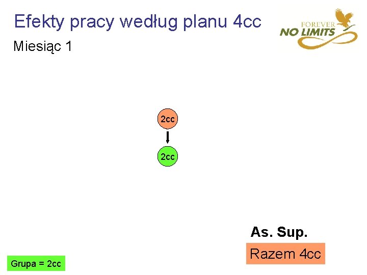 Efekty pracy według planu 4 cc Miesiąc 1 2 cc As. Sup. Grupa =