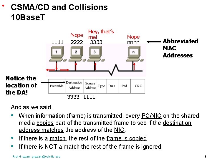 • CSMA/CD and Collisions 10 Base. T Nope 1111 Notice the location of • CSMA/CD and Collisions 10 Base. T Nope 1111 Notice the location of