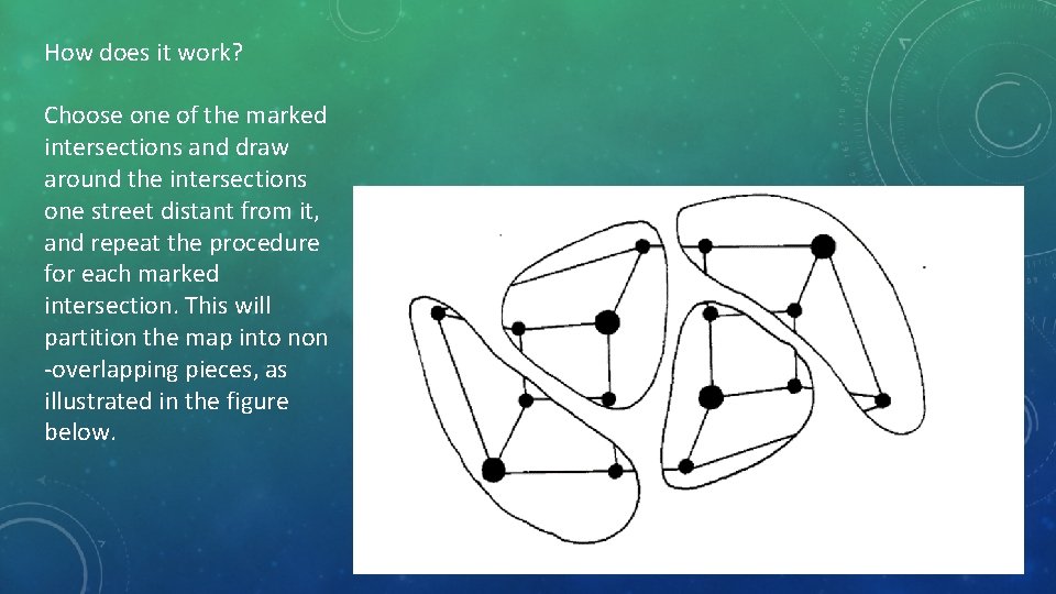 How does it work? Choose one of the marked intersections and draw around the