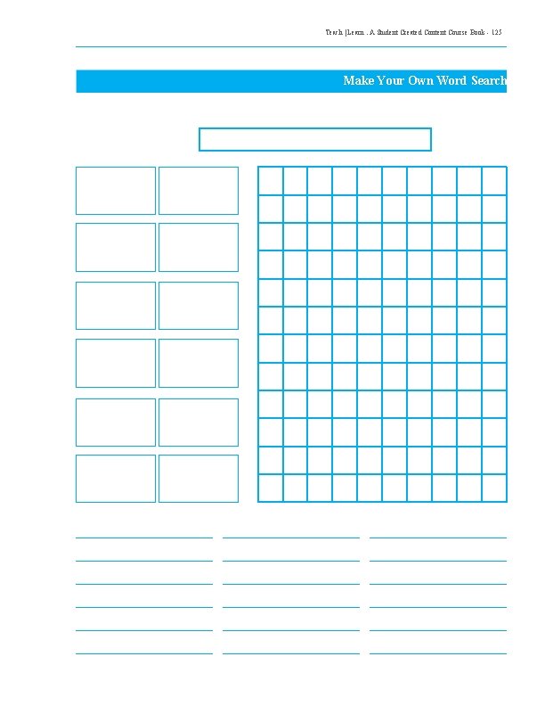 Teach | Learn. A Student Created Content Course Book - 125 Make Your Own