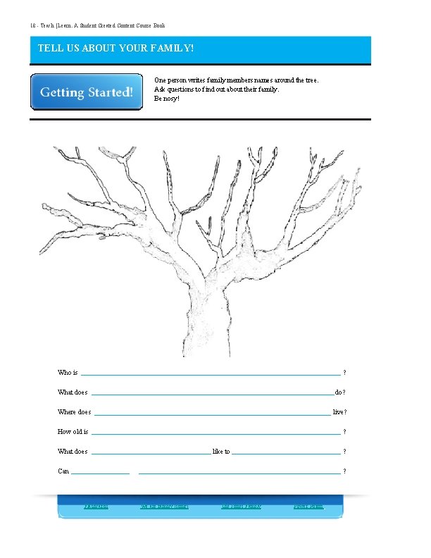 18 - Teach | Learn. A Student Created Content Course Book TELL US ABOUT