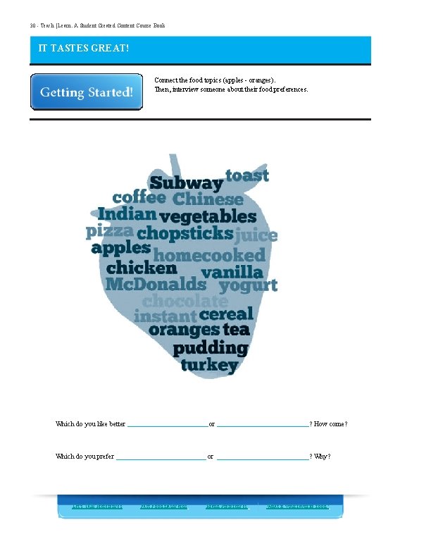 30 - Teach | Learn. A Student Created Content Course Book IT TASTES GREAT!