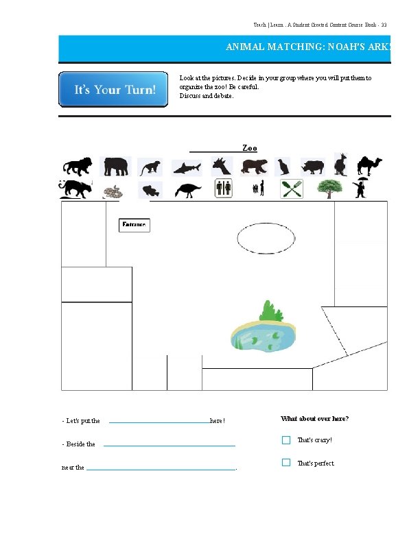 Teach | Learn. A Student Created Content Course Book - 33 ANIMAL MATCHING: NOAH'S