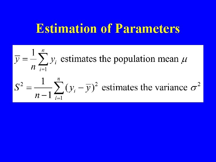 Estimation of Parameters 