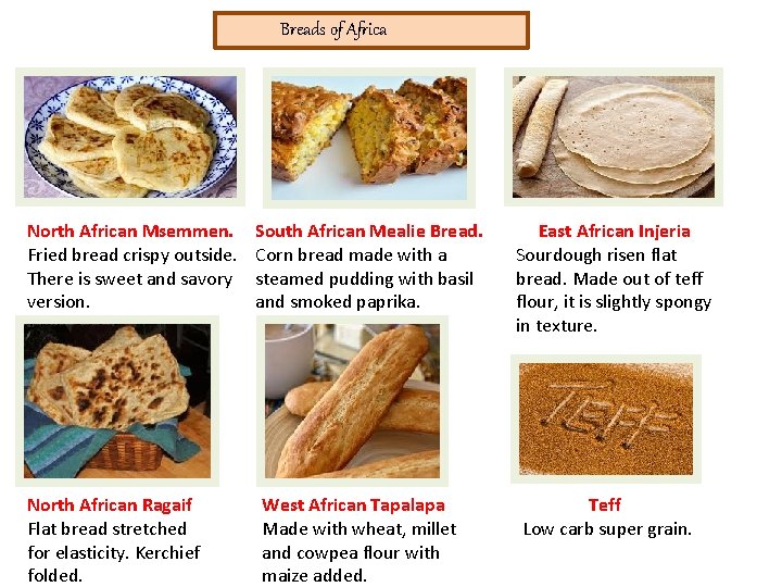 Breads of Africa North African Msemmen. Fried bread crispy outside. There is sweet and