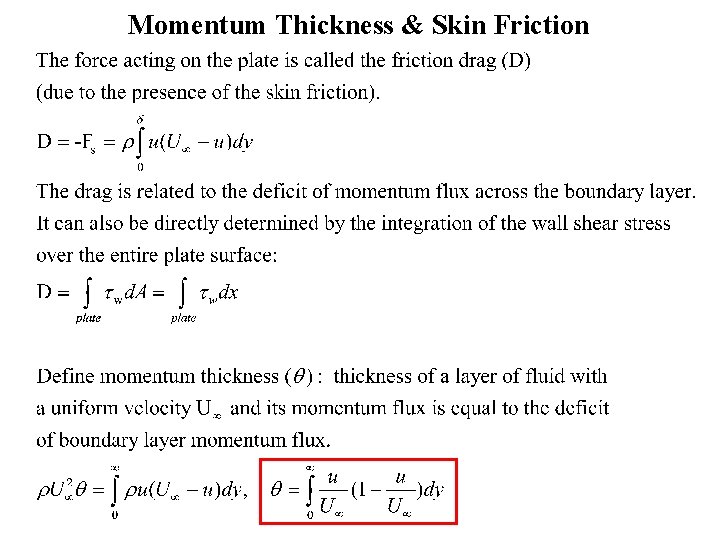 Momentum Thickness & Skin Friction 