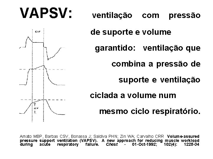 VAPSV: ventilação com pressão de suporte e volume garantido: ventilação que combina a pressão