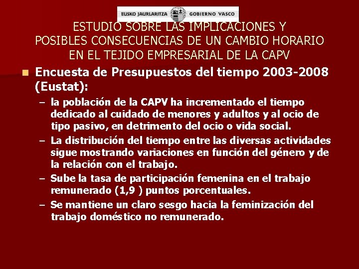 ESTUDIO SOBRE LAS IMPLICACIONES Y POSIBLES CONSECUENCIAS DE UN CAMBIO HORARIO EN EL TEJIDO