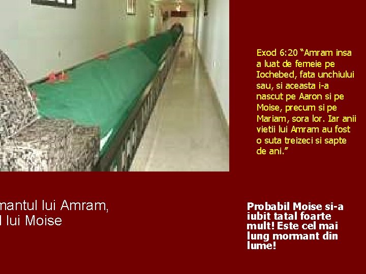 mantul lui Amram, l lui Moise Exod 6: 20 “Amram insa a luat de