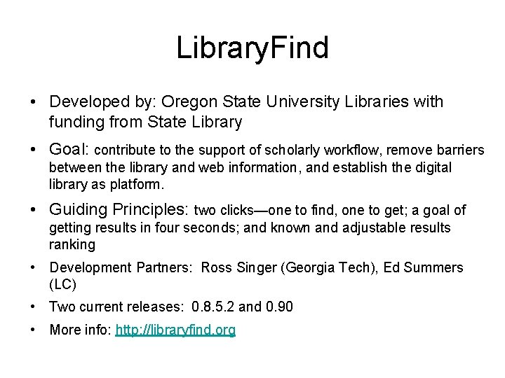 Library. Find • Developed by: Oregon State University Libraries with funding from State Library