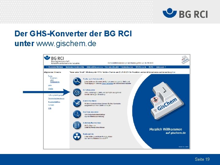 Der GHS-Konverter der BG RCI unter www. gischem. de Seite 19 